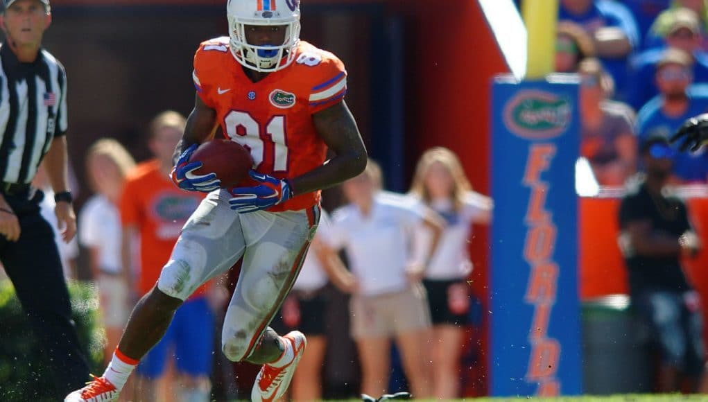 Antonio Callaway catches a pass in a Florida Gators win against the Vanderbilt Commodores- Florida Gators football- 1280x852