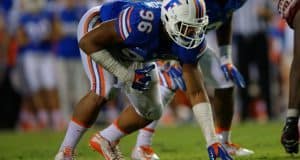 CeCe Jefferson lines up at defensive end against the Florida State Seminoles- Florida Gators football- 1280x852