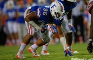 CeCe Jefferson lines up at defensive end against the Florida State Seminoles- Florida Gators football- 1280x852