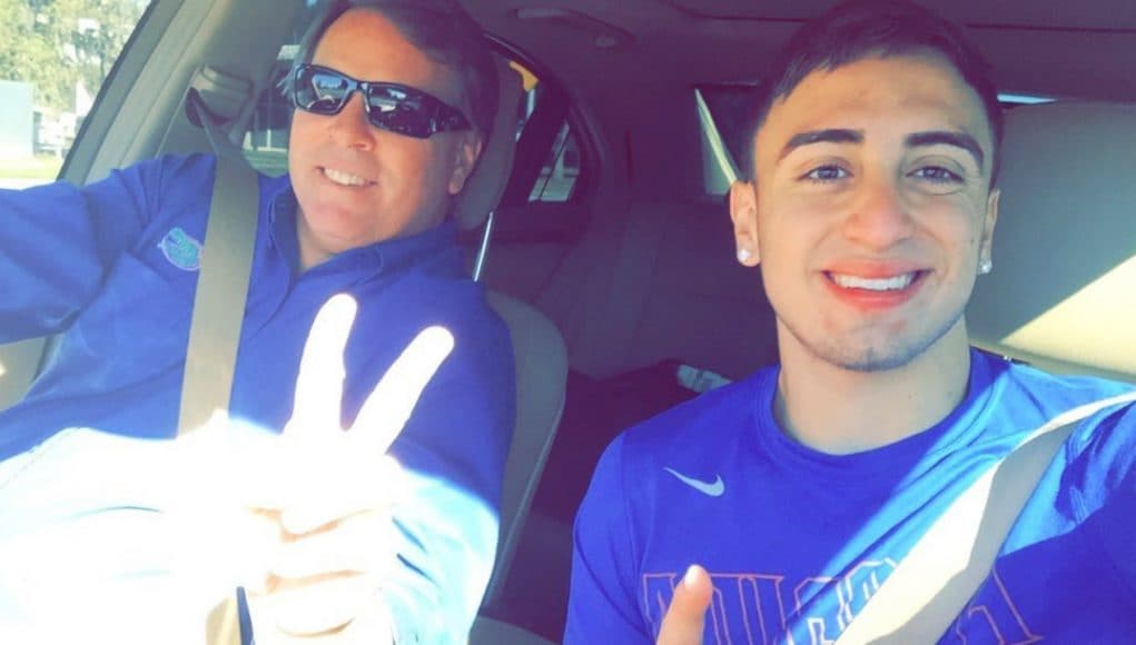 Eddy Pineiro and Jim McElwain on his official visit- Florida Gators recruiting- 1280x720