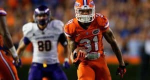 Florida Gators cornerback Jalen Tabor returns an interception for a touchdown against ECU- Florida Gators football- 1280x852