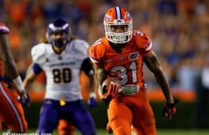 Florida Gators cornerback Jalen Tabor returns an interception for a touchdown against ECU- Florida Gators football- 1280x852