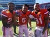 Florida Gators defensive backs Brian Poole, Quincy Wilson and Jalen Tabor celebrate Florida's win over the Vanderbilt Commodores- Florida Gators football- 1280x854