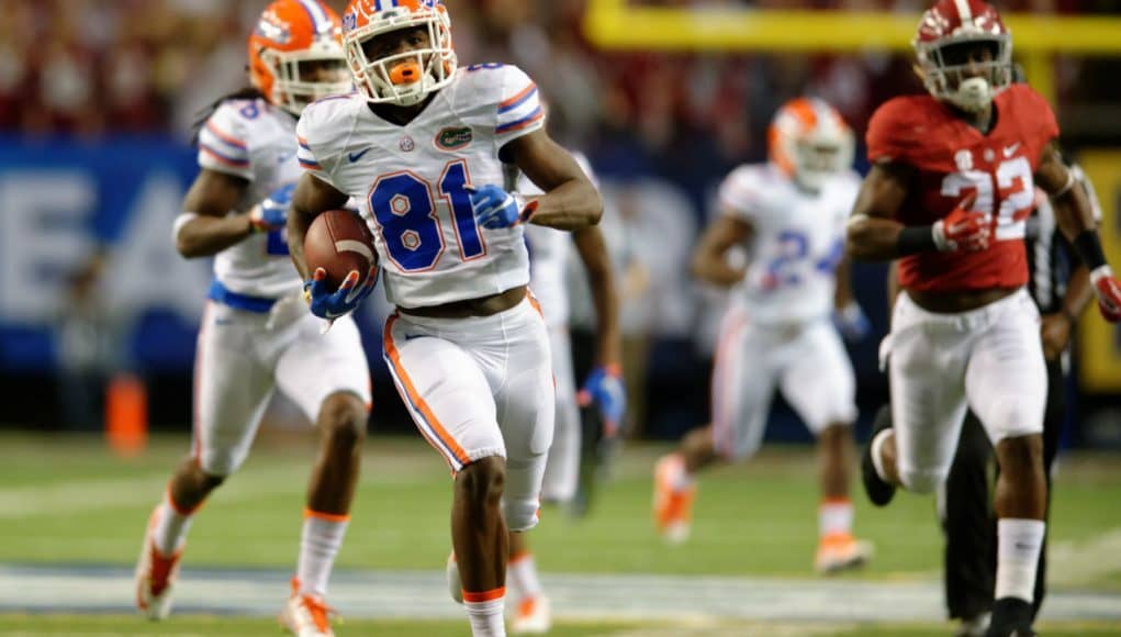 Florida Gators receiver Antonio Callaway returns a punt against Alabama 2015- 1280x852