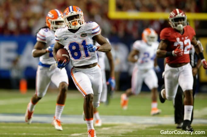Florida Gators receiver Antonio Callaway returns a punt against Alabama 2015- 1280x852