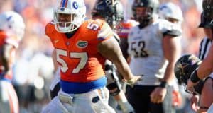 Florida Gators redshirt sophomore Caleb Brantley celebrates a tackle for loss in win against Vanderbilt- Florida Gators football- 1280x852