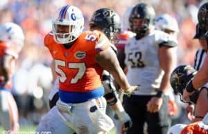 Florida Gators redshirt sophomore Caleb Brantley celebrates a tackle for loss in win against Vanderbilt- Florida Gators football- 1280x852