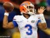 Florida Gators starting quarterback Treon Harris warms up before the SEC Championship game against the University of Alabama Crimson Tide- Florida Gators football- 1280x852