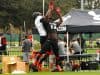 Florida Gators Wide Receiver Commit Josh Hammond Goes Up For Pass Over Gators Recruit JayVaughn Myers At Tuesday Practice of Under Armour All-American Game