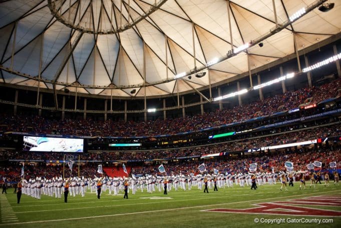 The Florida Gators band before the SEC Championship in Atlanta 2015- 1280x855