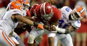 Three Florida Gators combine to bring down Alabama Crimson Tide running back Derrick Henry- Florida Gators football- 1280x852