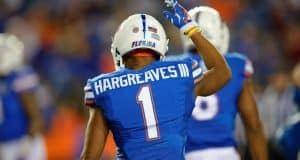 University of Florida cornerback Vernon Hargreaves III warms up before the Florida State game- Florida Gators football- 1280x852