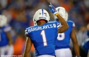 University of Florida cornerback Vernon Hargreaves III warms up before the Florida State game- Florida Gators football- 1280x852