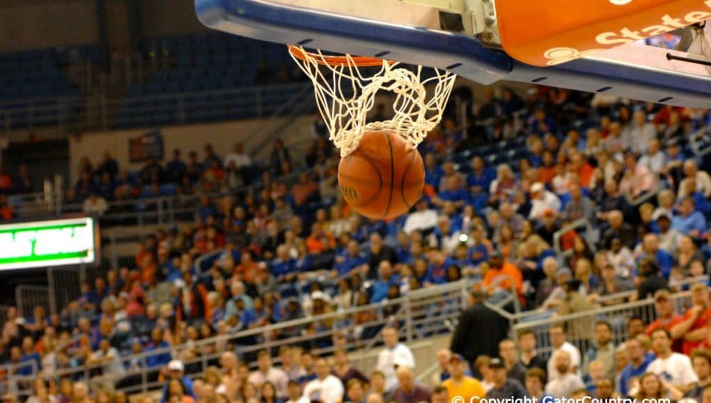 Ball Goes Through the Basket in Stephen C. O'Connell Center-Florida Gators Basketball