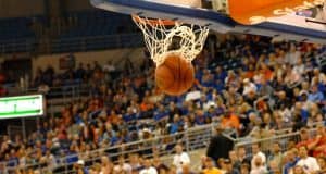 Ball Goes Through the Basket in Stephen C. O'Connell Center-Florida Gators Basketball