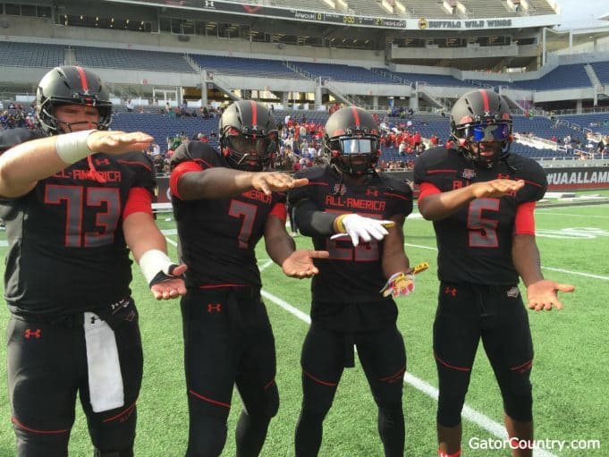 Florida Gators commits doing the Gator Chomp after the Under Armour game- 1280x960