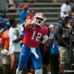 Florida Gators quarterback Jacoby Brissett throws a pass during the 2012 spring game- Florida Gators football- 1280x850