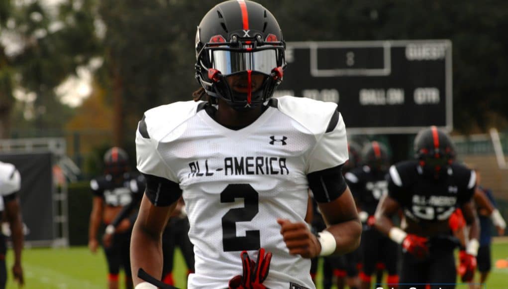 Florida Gators receiver target Tyrie Cleveland at Under Armour practice- 1280x850