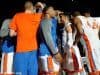 The Florida Gators basketball team huddles up before their contest against the LSU Tigers- Florida Gators basketball- 1280x852