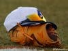 A Florida Gators baseball hat and glove in a win against Florida Gulf Coast University to start the season 2-0. February 20th, 2015- Florida Gators baseball- 1280x852