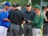 Florida Gators head baseball coach Kevin o'Sullivan meets with Miami Hurricanes head coach Jim Morris before the Canes and Gators game in 2015- Florida Gators baseball- 1280x852
