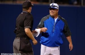 Florida Gators head coach Kevin O'Sullivan comes out smiling in a win against Florida Gulf Coast University to start the season 2-0. February 20th, 2015- Florida Gators baseball- 1280x852