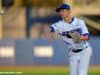 Florida Gators infielder Dalton Guthrie throws the ball home before the Florida Gators game against the Florida State Seminoles- Florida Gators baseball- 1280x852