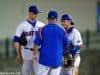 Kevin O'Sullivan meets with catcher Mike Rivera and starting pitcher Logan Shore during a win over Auburn- Florida Gators baseball- 1280x854