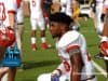 Running Back Lamical Perine rest during Alabama vs Mississippi All Star-Florida Gators Football