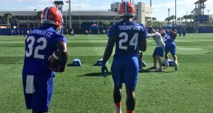 Florida Gators running back Mark Thompson goes through drills during his first official practice as a Gator- Florida Gators football- 1280x960