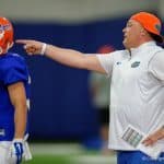 Florida Gators football coach Geoff Collins coaches at spring practice-1280x853