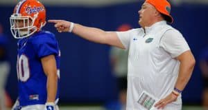 Florida Gators football coach Geoff Collins coaches at spring practice-1280x853