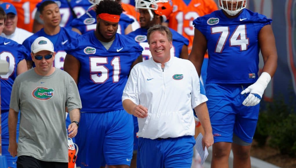 Florida Gators football coach Jim McElwain during spring 2016 practice- 1280x853