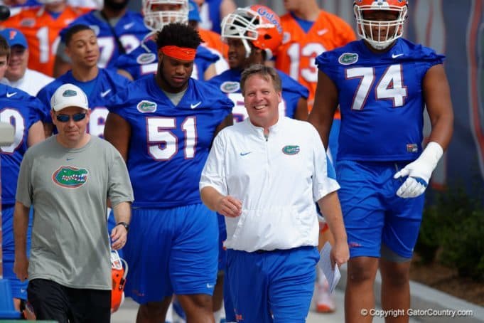 Florida Gators football coach Jim McElwain during spring 2016 practice- 1280x853