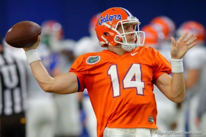 Florida Gators quarterback Luke Del Rio at spring practice- 1280x853