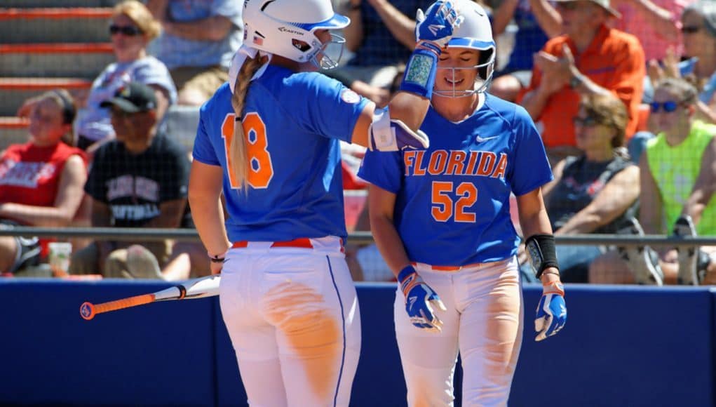 Florida Gators softball players Amanda Lorenz and Justine McLean- 1280x853