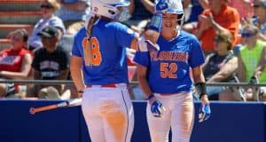 Florida Gators softball players Amanda Lorenz and Justine McLean- 1280x853