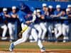 Florida Gators third baseman Jonathan India hitting in a win against Florida Gulf Coast University to start the season 2-0. February 20th, 2015- Florida Gators baseball- 1280x852