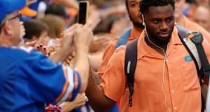 University of Florida cornerback Brian Poole greets fans during Gator Walk before the Florida Gators game vs. New Mexico State- Florida Gators football- 1280x852