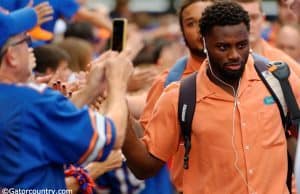 University of Florida cornerback Brian Poole greets fans during Gator Walk before the Florida Gators game vs. New Mexico State- Florida Gators football- 1280x852