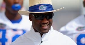 University of Florida defensive backs coach Torrian Gray walks out with the team for spring practice- Florida Gators football- 1280x852