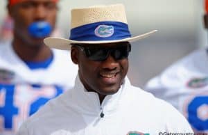 University of Florida defensive backs coach Torrian Gray walks out with the team for spring practice- Florida Gators football- 1280x852