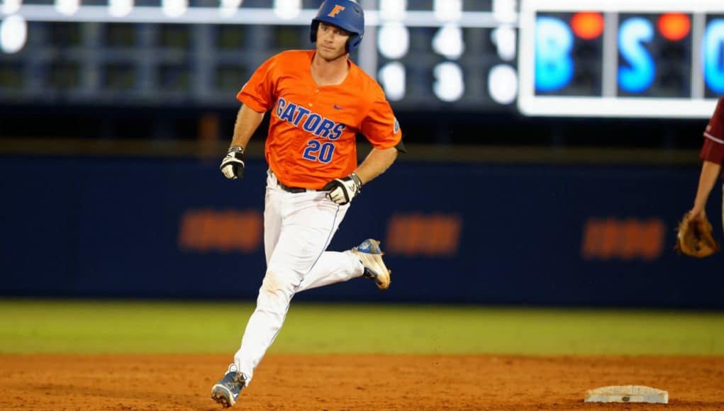 University of Florida first baseman Pete Alonso rounds the bases after a two-run home run against FSU- Florida Gators baseball- 1280x852