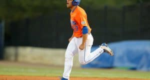 University of Florida freshman Nelson Maldonado rounds the bases after his home run against the Florida State Seminoles- Florida Gators Baseball- 1280x865