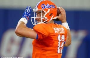 University of Florida graduate transfer quarterback Austin Appleby throws a pass during spring practice- Florida Gators football- 1280x852