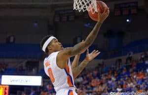 University of Florida guard Kasey Hill lays in a basket versus Vermont- Florida Gators basketball-1280x852