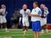 University of Florida head coach Jim McElwain watches over his football team during a practice inside Florida’s indoor practice facility- Florida Gators football- 1280x852