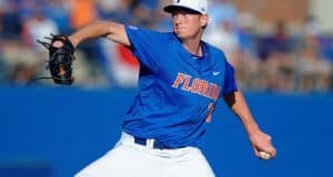 University of Florida junior A.J. Puk throws against Florida Gulf Coast during the opening weekend of the 2016 season- Florida Gators baseball- 1280x851