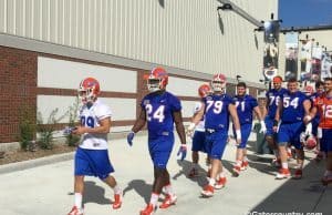 University of Florida running back Mark Thompson walks into his first spring practice with the Florida Gators- Florida Gators football- 1280x861
