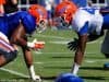 University of Florida tight end Cam Knight and freshman Jordan Smith line up during spring blocking drills- Florida Gators football- 1280x852